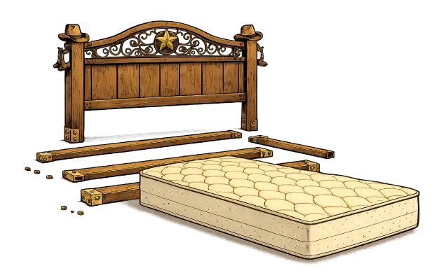 Bed mattress prepared for removal and disposal