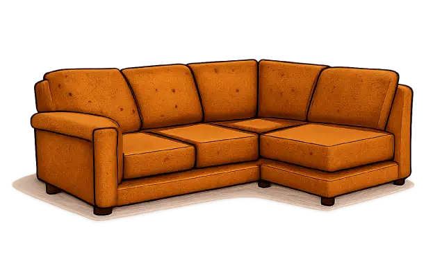 Couch prepared for removal and disposal.