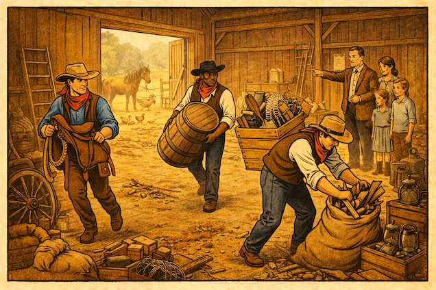 Full property cleanout service removing junk and debris from an entire property.