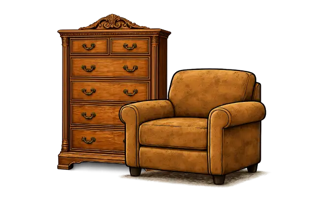 Furniture prepared for removal and disposal