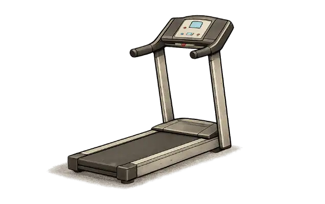 Treadmill prepared for removal and disposal.