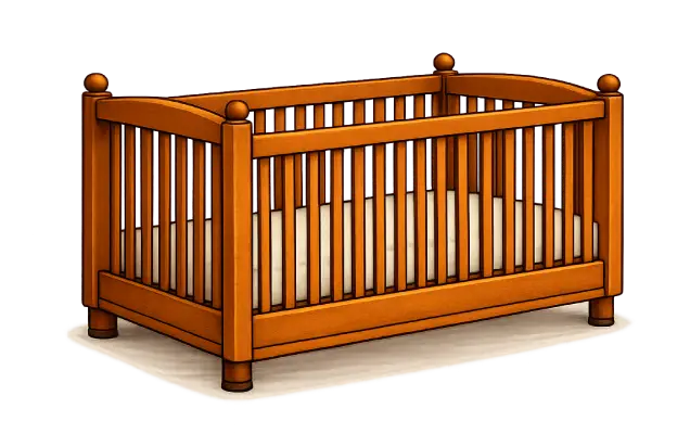 Crib prepared for removal and disposal